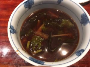 味噌汁 大根、大根葉、昆布、サツマイモ(娘用)