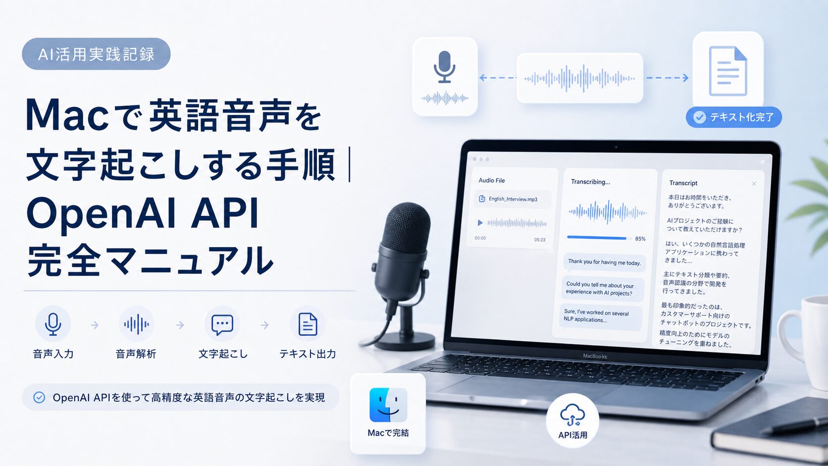 Macで英語音声を文字起こしする手順｜OpenAI API完全マニュアル